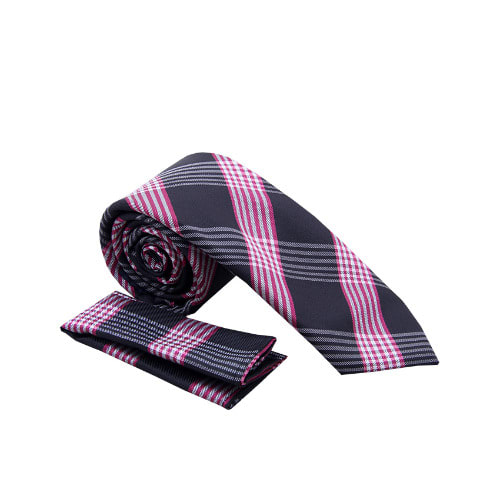Black and Pink Stripe Tie