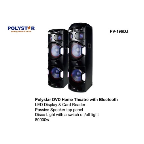 80000W Xbass Dvd Home Theatre With Bluetooth Pv-196dj