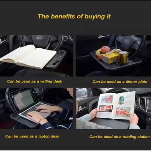 Car Steering Wheel Double-sided Food Tray - Reading Writing Laptop Desk