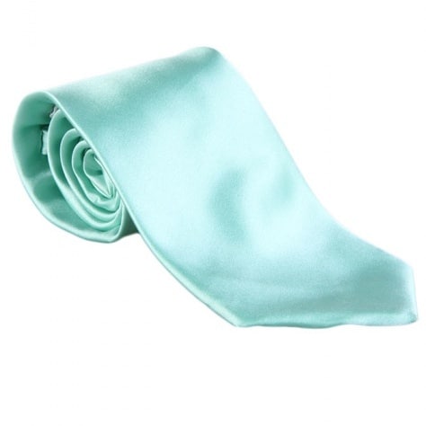 Satin Wedding Silk Tie - Aqua
