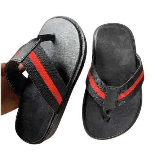 Toe Slippers For Men - Black & Red