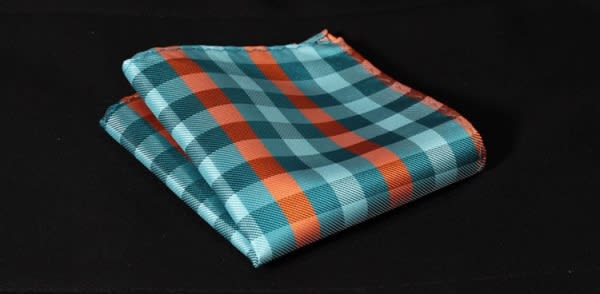 Custom Handmade Silk Check Tie with Pocket Square