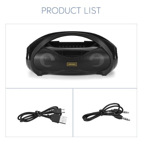 Kimiso Wireless Bluetooth 5.0 Portable Speaker / Super Bass / Led Light / Eq Function / Fm Radio