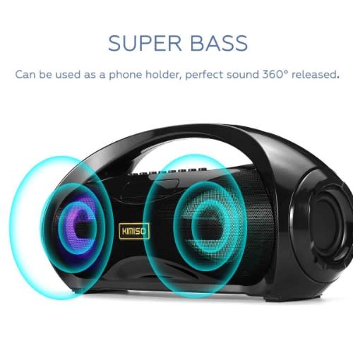 Kimiso Wireless Bluetooth 5.0 Portable Speaker / Super Bass / Led Light / Eq Function / Fm Radio