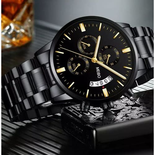 Men's Unisex Analog Quartz Watch - Black