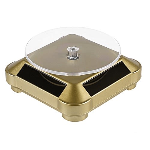 Solar Showcase-BD 360° Turntable Rotating Display Stand  – Gold