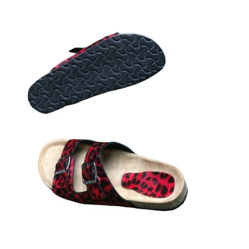 Yomitan - Men Animal Skin Leather Two-buckle Birkenstock - Red