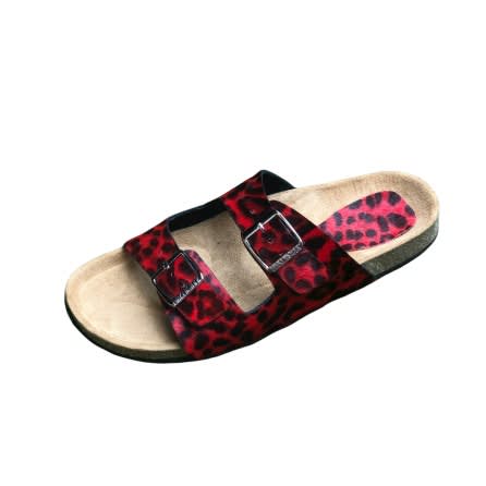 Yomitan - Men Animal Skin Leather Two-buckle Birkenstock - Red