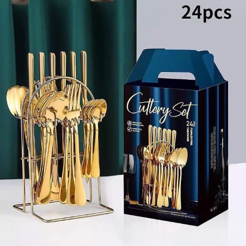 Cutlery Set - 24 Pieces - Gold