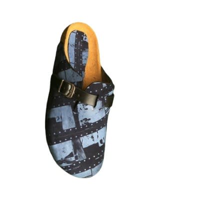 Unisex Custom Blue Patterned Birkenstock Slide
