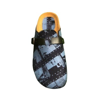 Unisex Custom Blue Patterned Birkenstock Slide