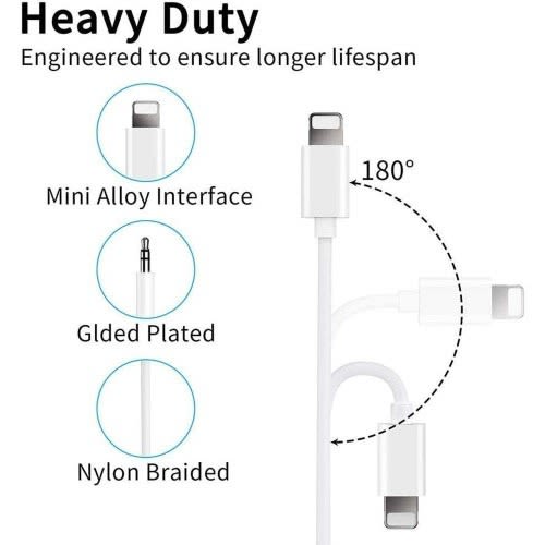 Cord For iPhone- Apple Mfi Certified - Lightning Headphone Jack Adapter Male