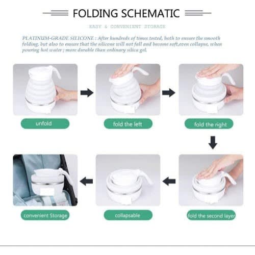 Collapsible Silicone Electric Kettle - 0.6 Litre