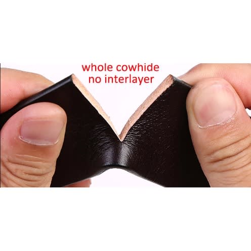 Steel Buckle Cowhide Automatic Belts - Black