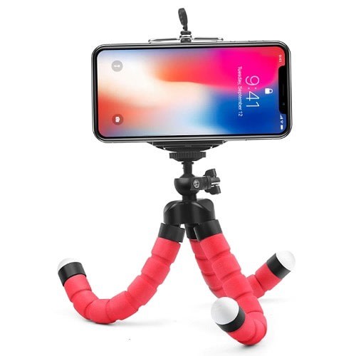 Mini Flexible Sponge Octopus Tripod With Phone Holder Clip