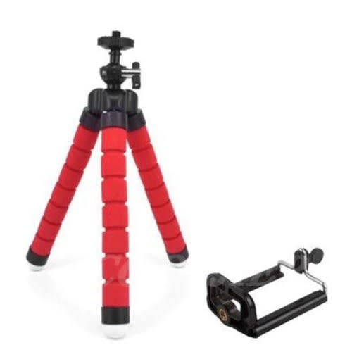 Mini Flexible Sponge Octopus Tripod With Phone Holder Clip