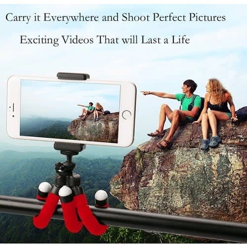 Mini Flexible Sponge Octopus Tripod With Phone Holder Clip