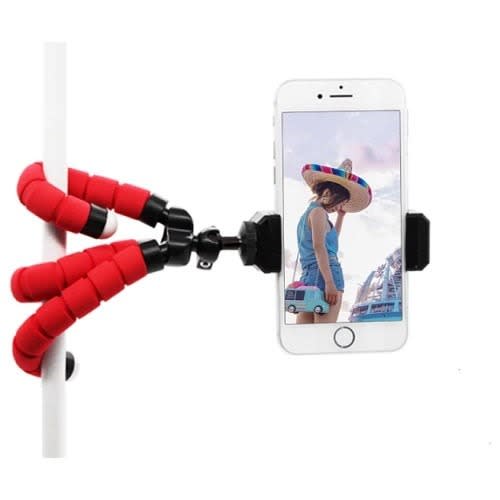 Mini Flexible Sponge Octopus Tripod With Phone Holder Clip