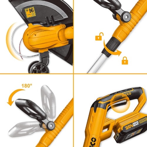 Ingco Lithium-ion Cordless Grass String Strimmer - 20v