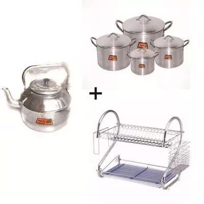 Home And Kitchen Bundles - Kettle With Rack & Pot Set