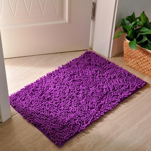 Bathroom/living Room Non-slip Thick Absorbent Doormat - Purple