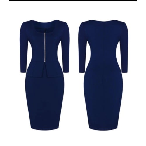 Lovely Front Zipper Bodycon Dress