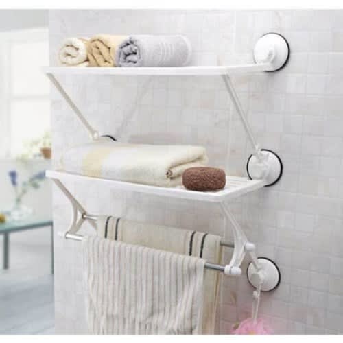 Double-layer Magic Suction Kitchen & Bathroom Shelf