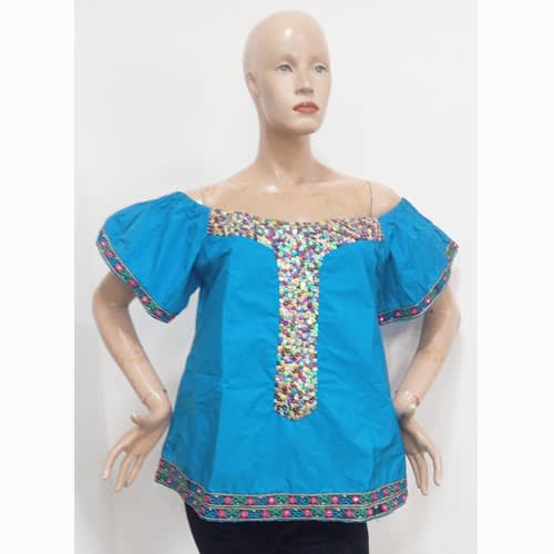 Bibi Embelished Blouse - Blue