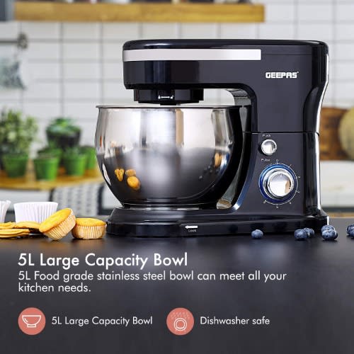 5l Stand Mixer With Dough Hook, Whisk, Beater & Mixing Bowl - 1000w - GSM43021UK