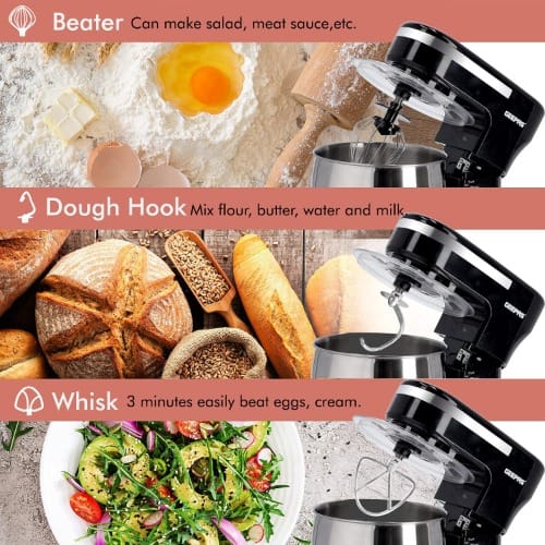 5l Stand Mixer With Dough Hook, Whisk, Beater & Mixing Bowl - 1000w - GSM43021UK