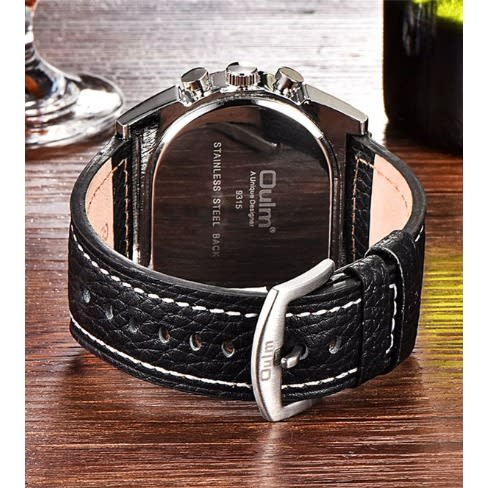 Men's  Analog Quartz OversizeWrist Watch  With 3 Time Zone Display