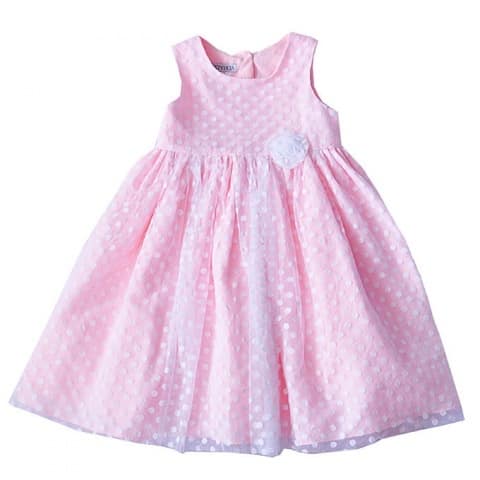 Net Dots Dress - Pink & White