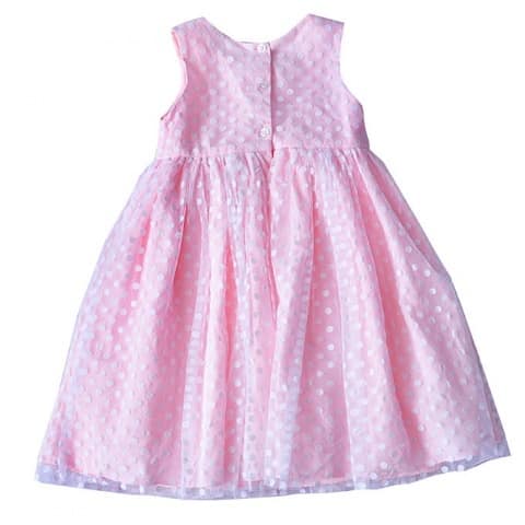 Net Dots Dress - Pink & White