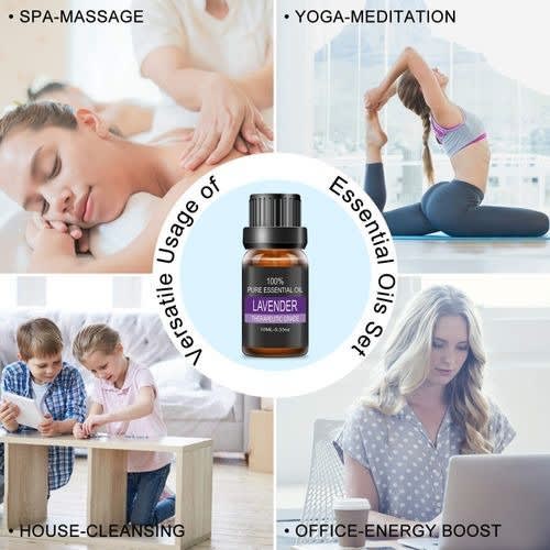 Aroma Oil Set Diffuser Massage Aromatherapy Essential Oils - 12 Sets- 10ml