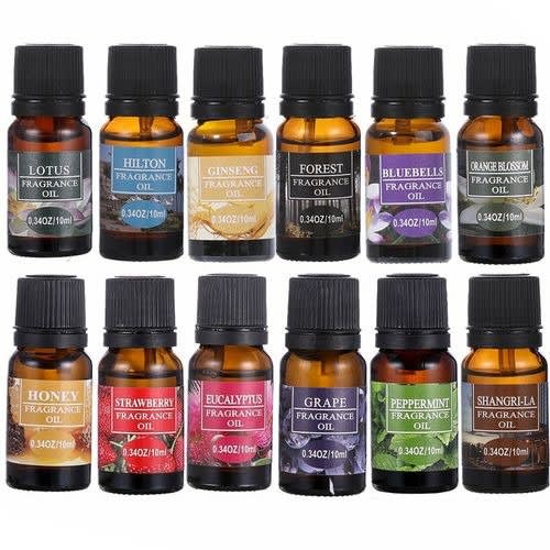 Aroma Oil Set Diffuser Massage Aromatherapy Essential Oils - 12 Sets- 10ml