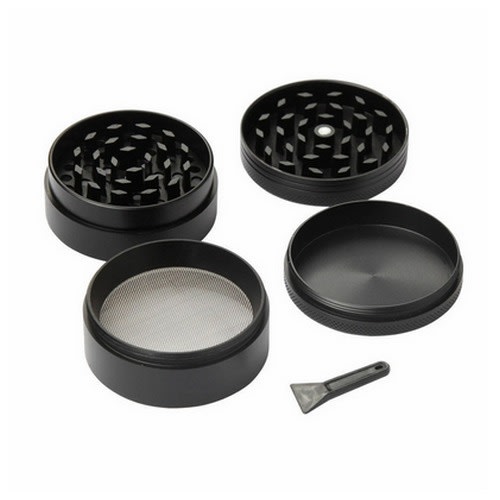4 Layers Zinc Alloy Hand Crank Herb Mill Crusher - Black