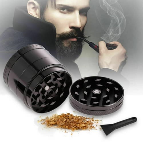 4 Layers Zinc Alloy Hand Crank Herb Mill Crusher - Black