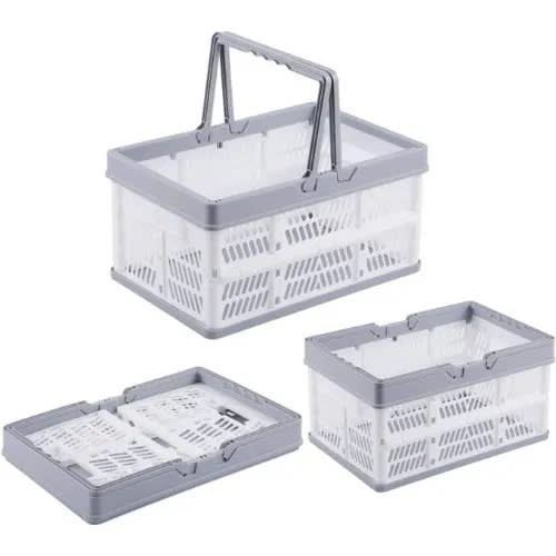 Multipurpose Collapsible Storage Basket - White