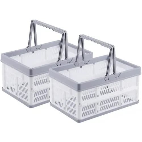 Multipurpose Collapsible Storage Basket - White
