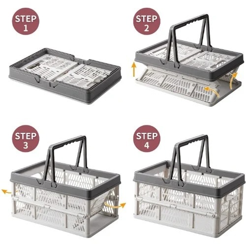 Multipurpose Collapsible Storage Basket - White