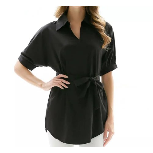 Long Belt Blouse- Black