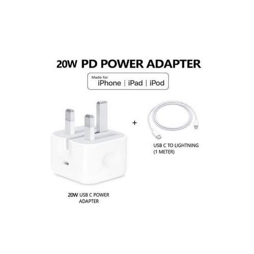 3pin iPhone Charger 20W Usb C Power Adapter - Usb C To Lightening Cable Fast Charger