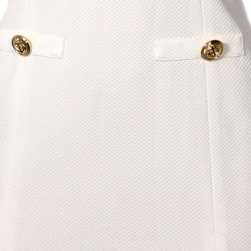 Buttoned Open Military Mini Dress - White