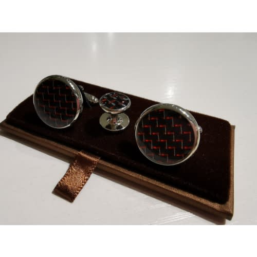 Red Patterned Cufflinks