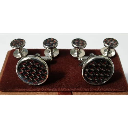Red Patterned Cufflinks