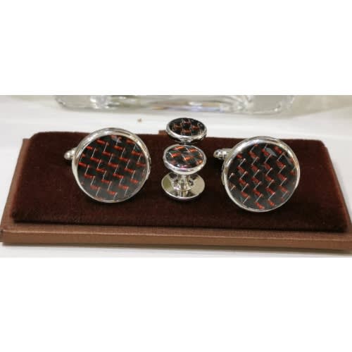 Red Patterned Cufflinks