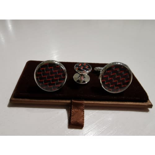 Red Patterned Cufflinks