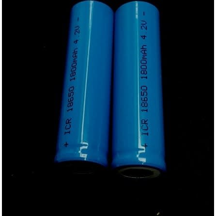 Flat-head Lithium Battery - 1800mAh - 4.2v 18650 - 2pcs