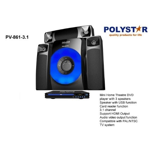 Pv-861-3.1ch Micro Set + Dvd Player With 3 Speakers