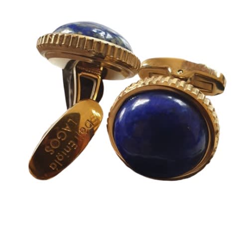 Lapis Lazuli 18kt Gold Plated Cufflinks - Blue